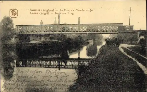 Ak Comines Wallonien Hennegau, Le Pont du Chemin de fer