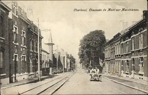 Ak Charleroi Wallonien Hennegau, Chaussee de Mont sur Marchienne