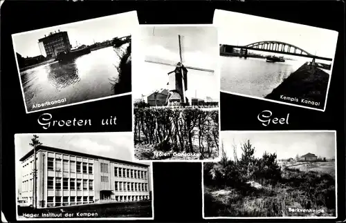 Ak Gheel Geel Flandern Antwerpen, Albertkanaal, Windmühle, Kempis Kanaal, Hager Instituut