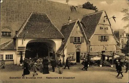 Ak Bruxelles Brüssel, Exposition Universelle 1910, Restaurant Alt Düsseldorf