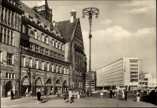 Ak Karl Marx Stadt Chemnitz in Sachsen, Blick zur Hauptpost