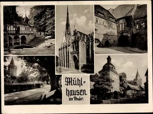 Ak Mühlhausen in Thüringen, Kirche, Teilansichten