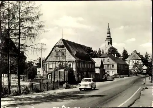 Ak Eibau Kottmar, Blick auf die Hauptstraße, Kirchturm