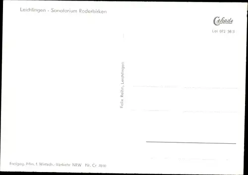 Ak Leichlingen im Rheinland, Fliegeraufnahme, Sanatorium Roderbirken