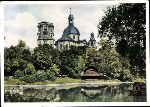 Ak Mannheim, Friedrichspark, Sternwarte, Jesuitenkirche