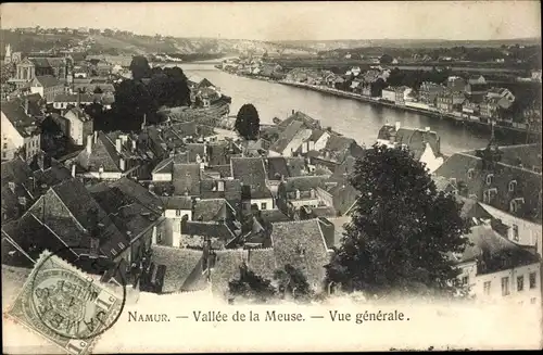 Ak Namur Wallonien, La Vallee de la Meuse, Vue generale