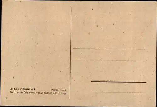 Künstler Ak Duisburg, Hildesheim in Niedersachsen, Kaiserhaus