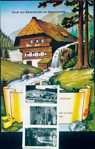 Leporello Ak Baiersbronn im Schwarzwald, Panorama