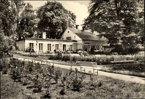 Ak Putbus auf der Insel Rügen, Rosencafe, Außenansicht, Terrasse