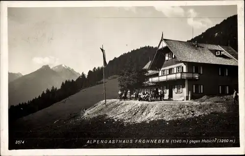 Ak Fulpmes in Tirol, Froneben, Alpengasthaus Frohneben gegen Habicht