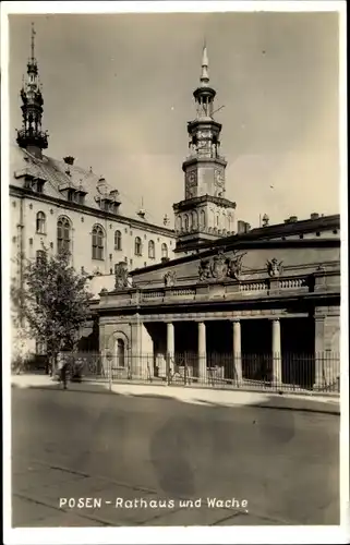 Ak Poznań Posen, Rathaus mit Wache