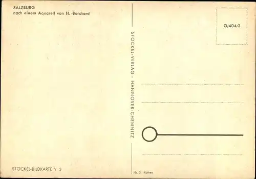 Künstler Ak H. Borchard, Salzburg in Österreich, Teilansicht mit Schloss