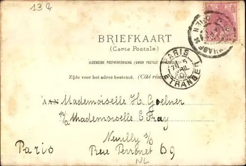 Ak Königin Wilhelmina, Prinz Hendrik, Herinnering Februari 1901