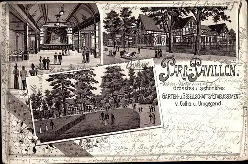 Litho Gotha in Thüringen, Park-Pavillon, Garten- und Gesellschafts-Etablisemment