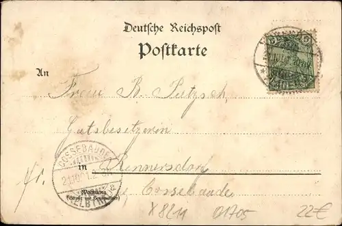 Litho Potschappel Freital Sachsen, Gesamtansicht, Blumenstrauß