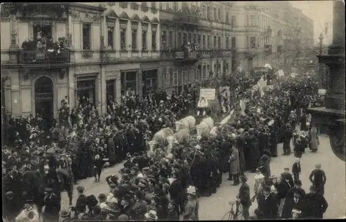 Ak Dresden,  Karneval 1912, Festzug, Gruppe XXII, Kongo-Gruppe, Marschallstraße