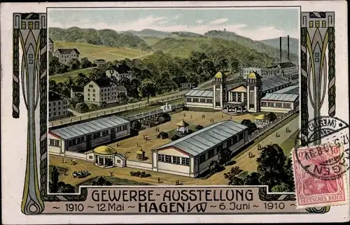 Passepartout Ak Hagen in Westfalen, Gewerbeausstellung 1910