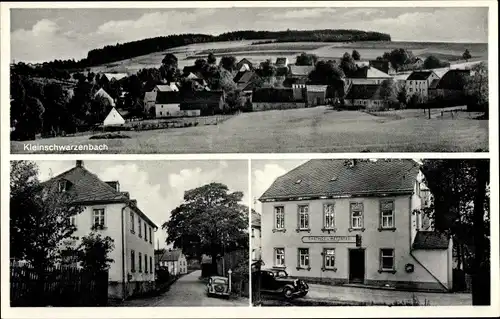 Ak Kleinschwarzenbach Helmbrechts in Oberfranken, Stadtansichten, Gasthaus, Inh. G. Saalfrank