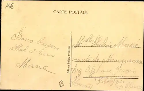 Ak Hal Flämisch Brabant Flandern, Blumenstrauß, Kirche, Brücke