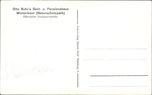 Ak Wintermoor Schneverdingen in der Lüneburger Heide, Gasthaus, Innenansicht, Pension