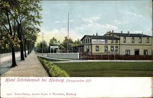 Ak Hamburg Harbug, Blick zum Hotel Schrödersruh