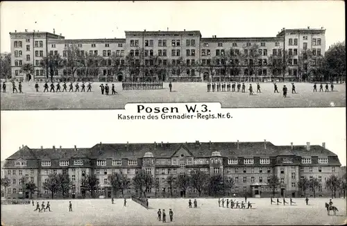 Ak Poznań Posen, Kaserne des Grenadier Regiments Nr. 6