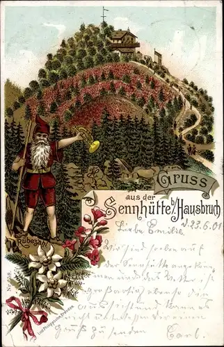 Litho Hamburg Harburg Hausbruch, Sennhütte, Rübezahl