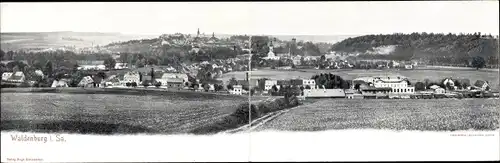 Klapp Ak Waldenburg in Sachsen, Ort mit Umgebung
