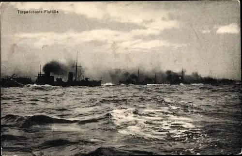 Ak Deutsche Kriegsschiffe, Torpedoboots-Flottille, Kaiserliche Marine