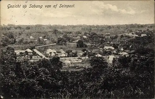 Ak Sabang Indonesien, Gezicht op Sabang van af Seinpost