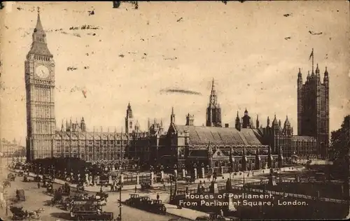 Ak London City England, Houses of Parliament, From Parliament Square