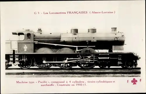 Ak Alsace Lorraine, Machine type Pacific, Französische Eisenbahn, Dampflok