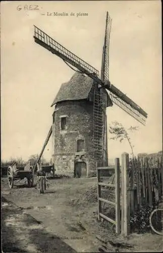 Ak Grez Seine-et-Marne, Le Moulin de pierre