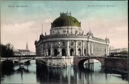 Ak Berlin Mitte, Kaiser Friedrich Museum, Außenansicht, Brücken