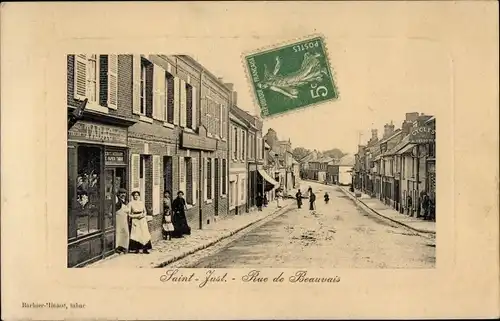 Passepartout Ak Saint Just en Chaussée Oise, Rue de Beauvais, Tabac Geschäft