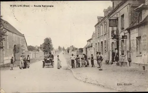 Ak Warluis Oise, Route Nationale