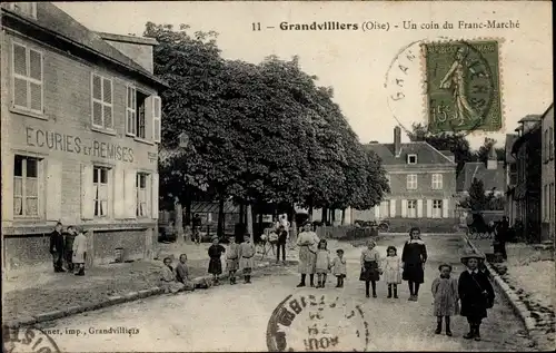 Ak Grandvilliers Oise, Un coin du Franc-Marché