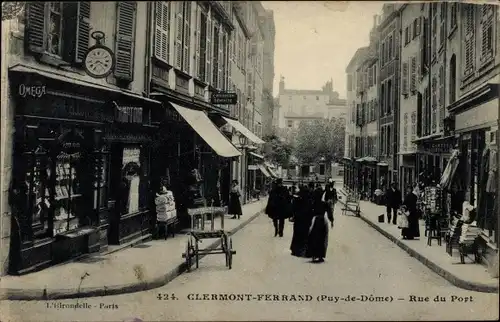 Ak Clermont Ferrand Puy de Dôme, Rue du Port, Geschäfte