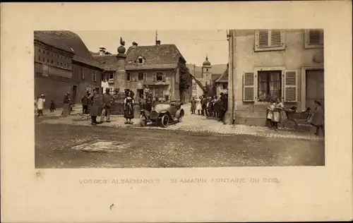 Ak Saint Amarin Sankt Amarin Elsass Haut Rhin, Fontaine du Coq