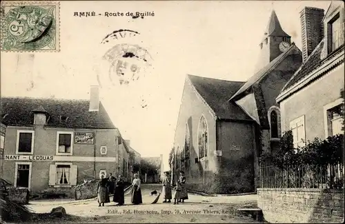 Ak Amné Sarthe, Route de Ruillé, Kirche