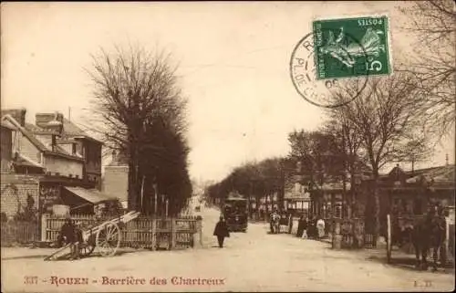Ak Rouen Seine Maritime, Barriere des Chartreux, Straßenansicht
