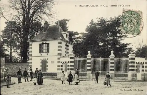Ak Richebourg Yvelines, Entree du Chateau, Zaun