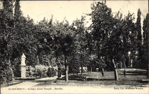 Ak Turnhout Flandern Antwerpen, College Saint Joseph, Jardin