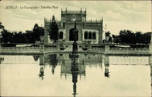 Ak Sevilla Andalusien, La Exposicion, Pabellon Real