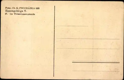 Ak Riesengebirge Region Königgrätz, Weißwassergrund