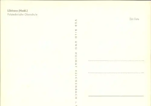 Ak Lübtheen in Mecklenburg, Polytechnische Oberschule