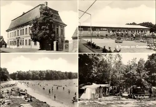 Ak Kössern Großbothen Grimma in Sachsen, Thümmlitzwald, Jagdhaus, Zeltplatz, Strandbad