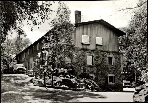 Ak Grethen Parthenstein in Sachsen, Jugendherberge Erich Weinert, Außenansicht, Eingang