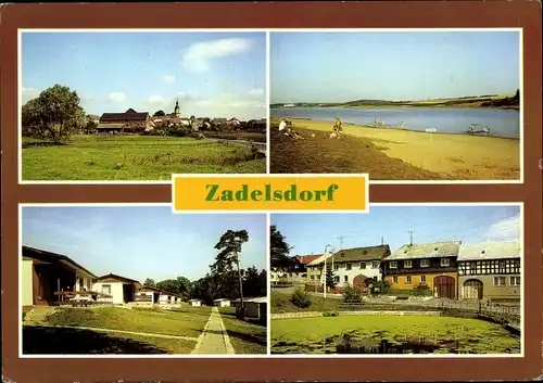 Ak Zadelsdorf Zeulenroda Triebes in Thüringen, Übersicht, Strandbad, Bungalowdorf, Teilansicht