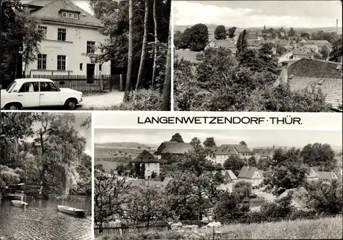 Ak Langenwetzendorf in Thüringen, Ortsansicht, See